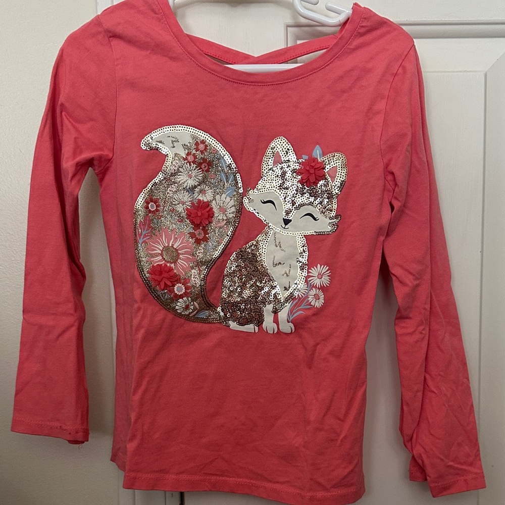 Cynthia Rowley Coral Fox Long Sleeve Kids Shirt